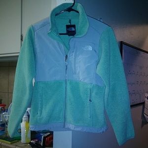 Gray/mint Northface jacket XS